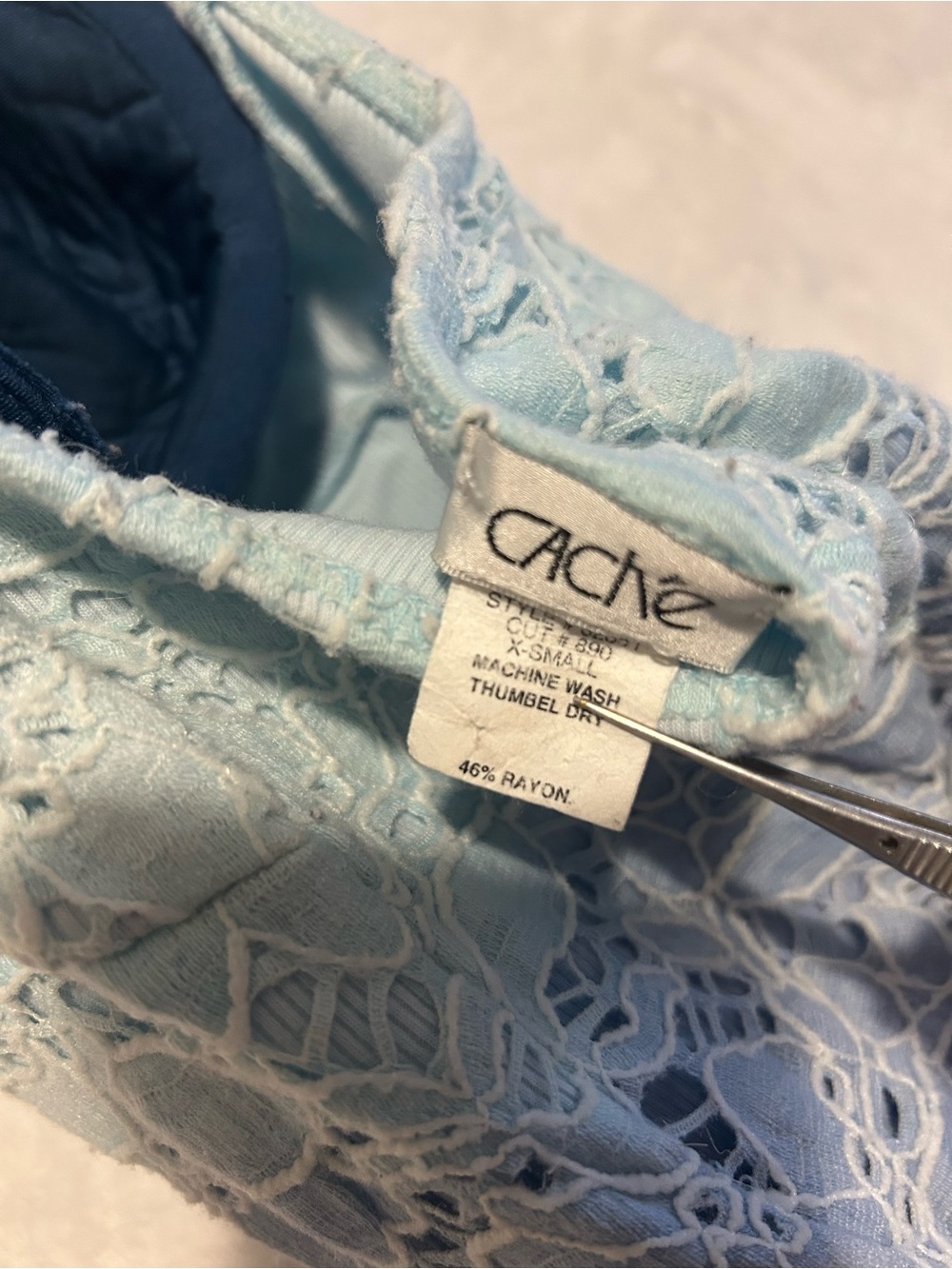 Cache Pale Blue Lace Shell Top - Picture 5 of 5